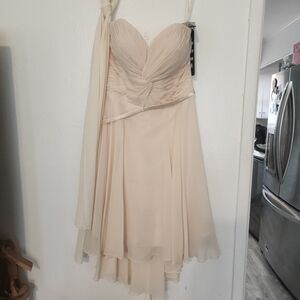 Cinderella Chic Strapless Cream Dress